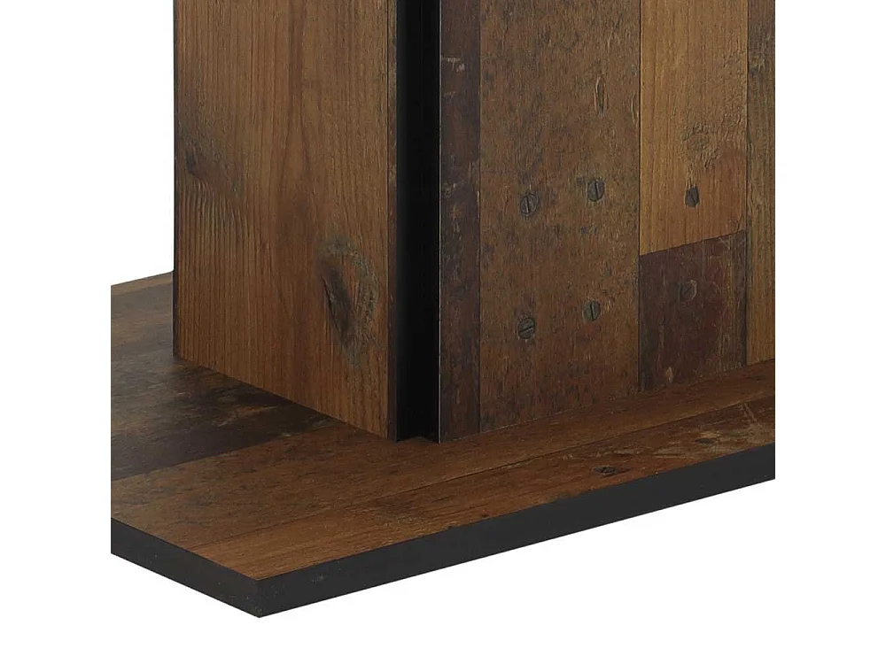 Säulen Esstisch in Altholz Optik Kulissenauszug