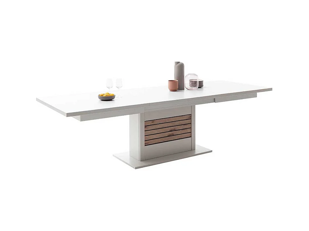 Esszimmer Tisch mit Auszug in modernem Design zwei Einlegeplatten