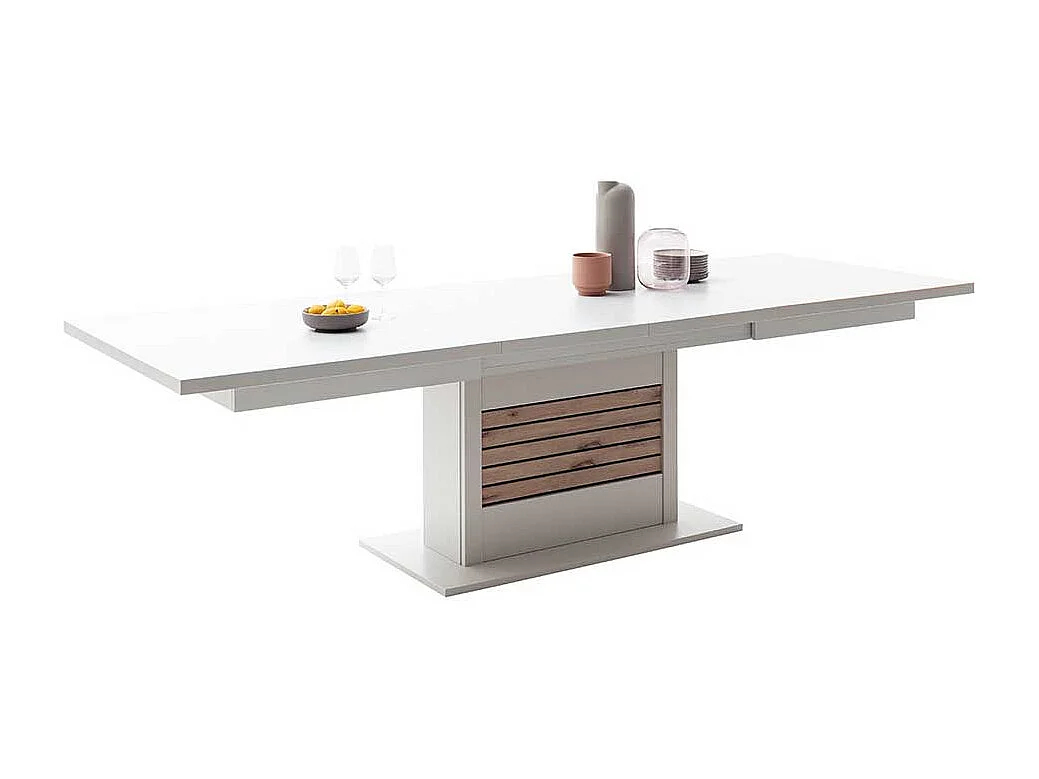 Esszimmer Tisch mit Auszug in modernem Design zwei Einlegeplatten