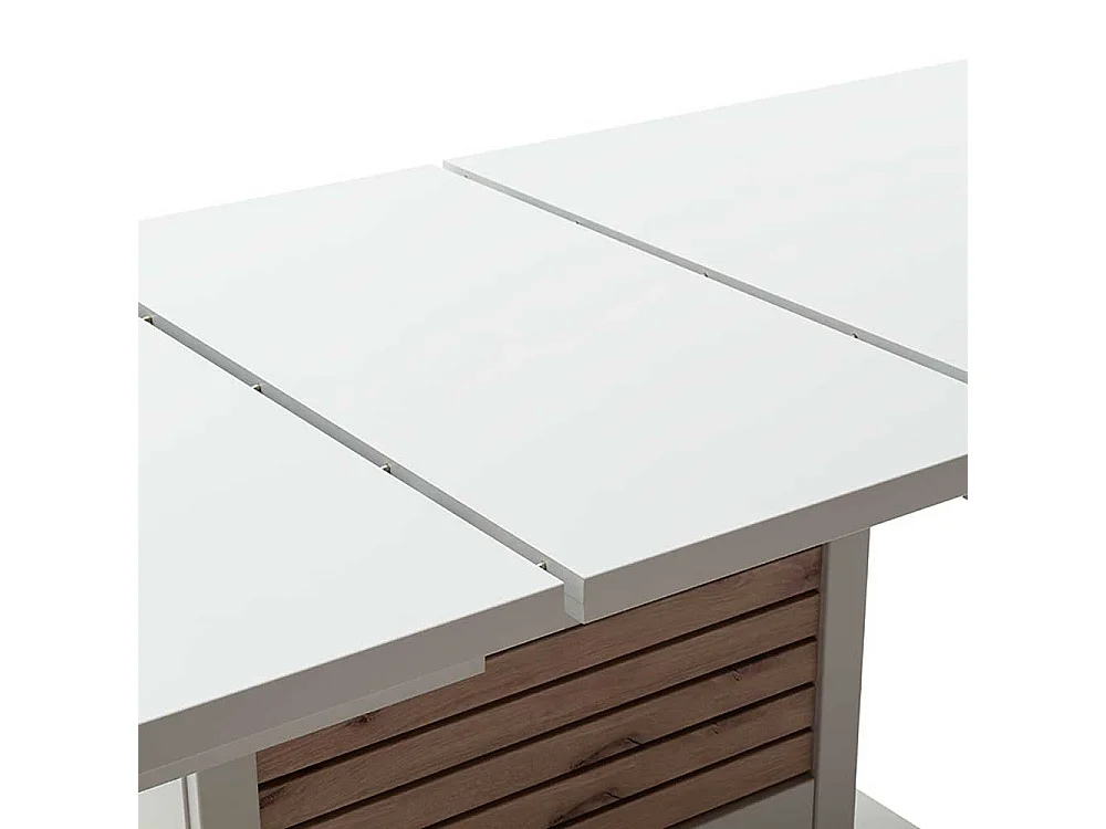 Esszimmer Tisch mit Auszug in modernem Design zwei Einlegeplatten