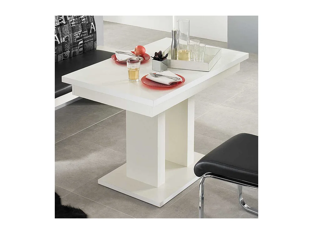 Esszimmertisch in Weiß Kopfauszug