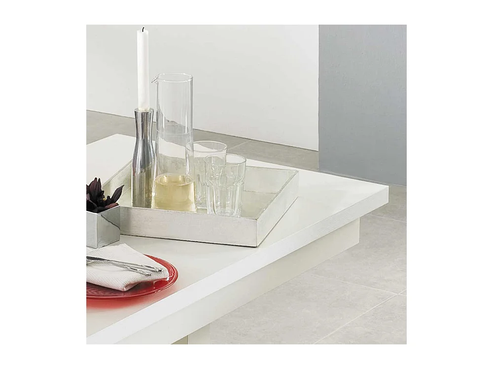 Esszimmertisch in Weiß Kopfauszug