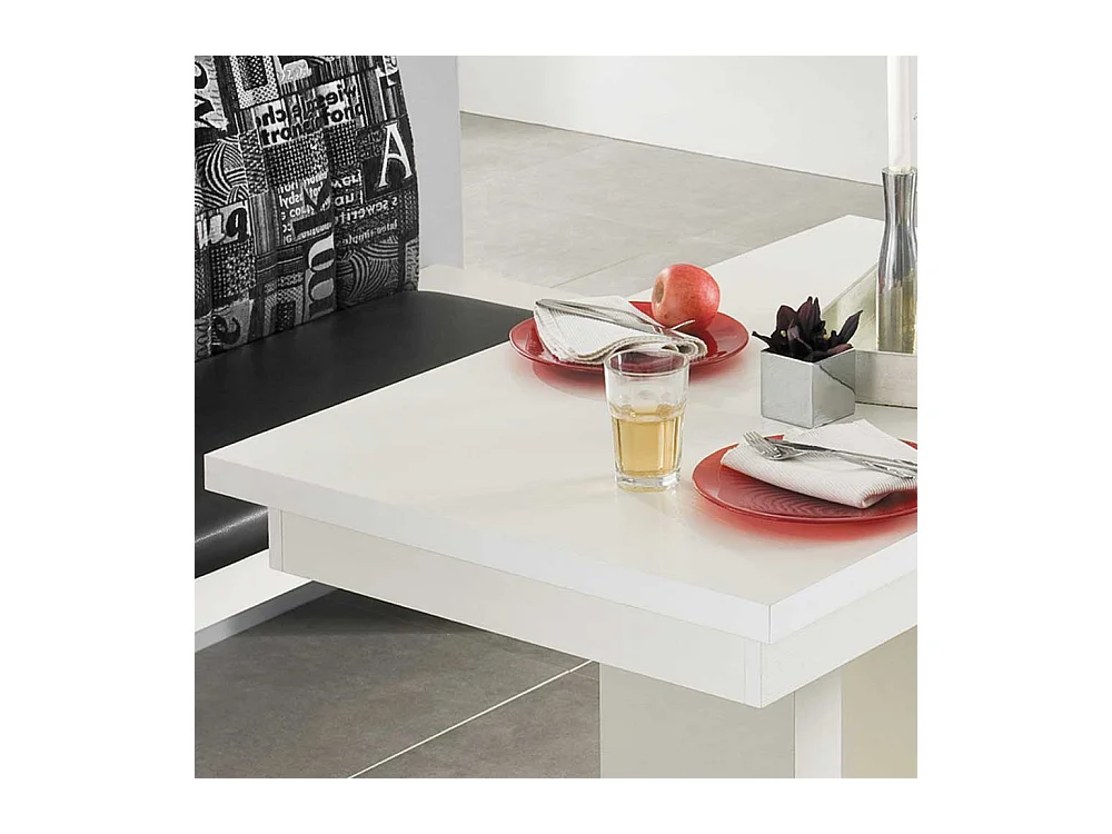 Esszimmertisch in Weiß Kopfauszug