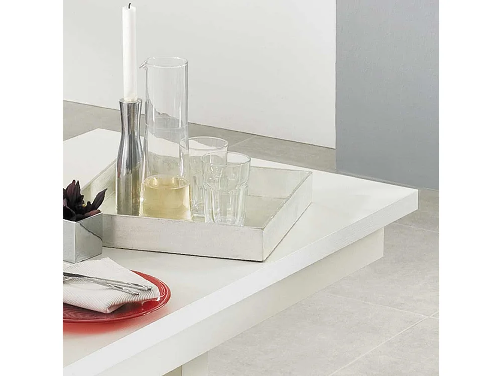 Esszimmertisch in Weiß Kopfauszug