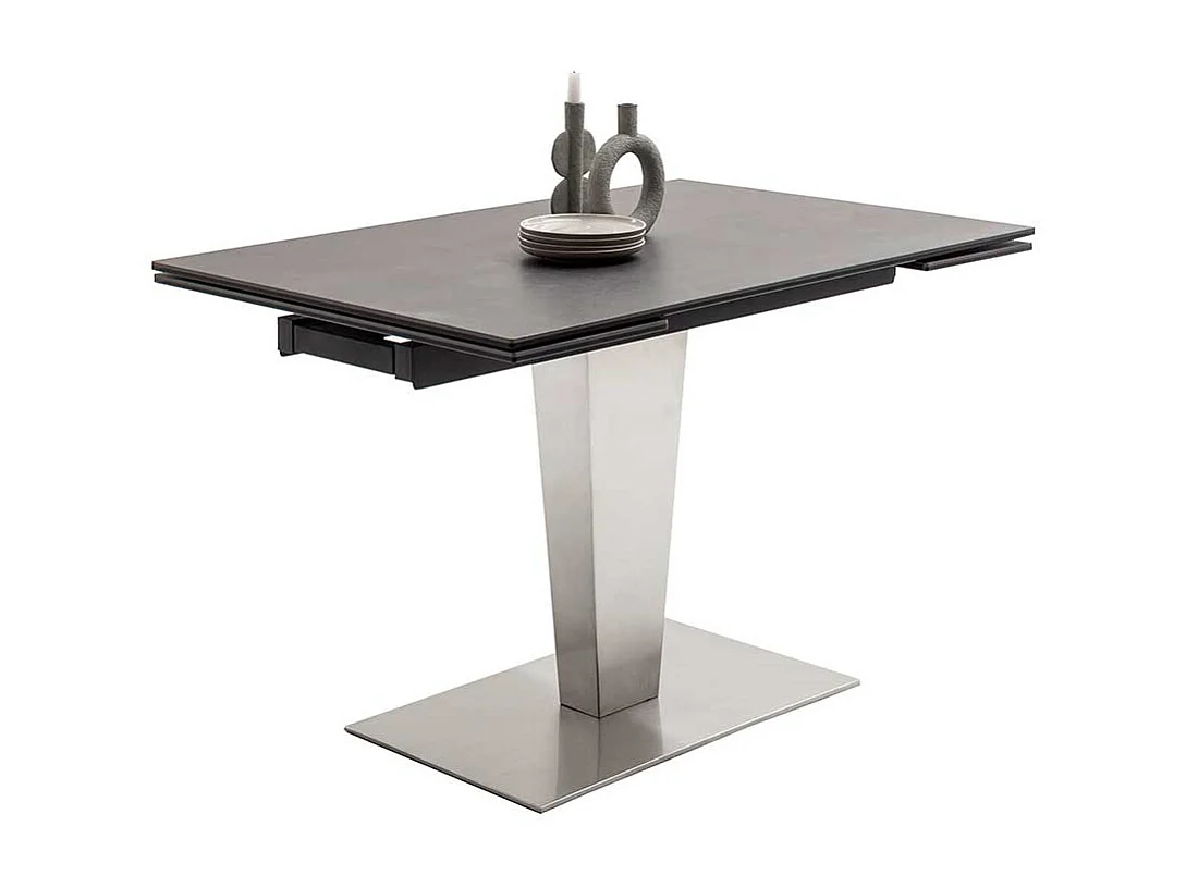 Ausziehtisch Esszimmer aus Sicherheitsglas - Keramik Edelstahl