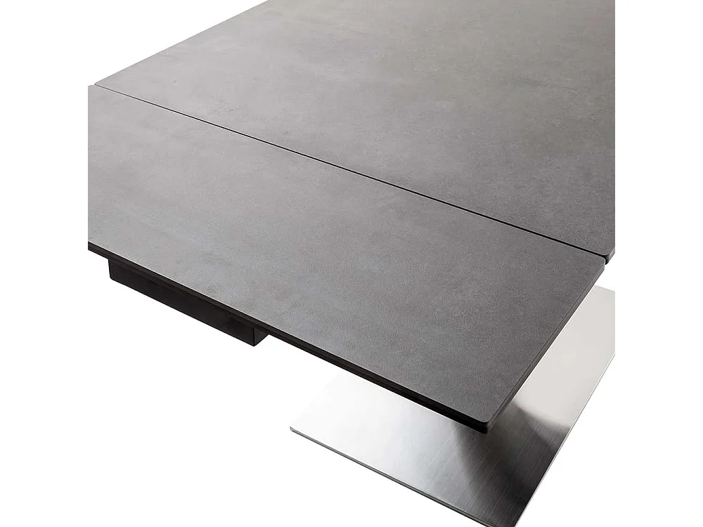 Ausziehtisch Esszimmer aus Sicherheitsglas - Keramik Edelstahl