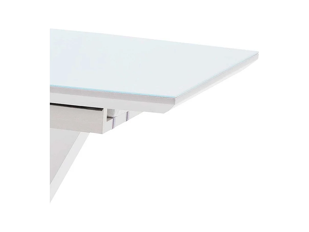 Design Esstisch mit Säulengestell Weiß Hochglanz