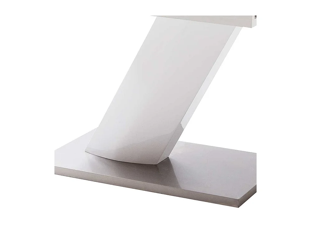 Design Esstisch mit Säulengestell Weiß Hochglanz
