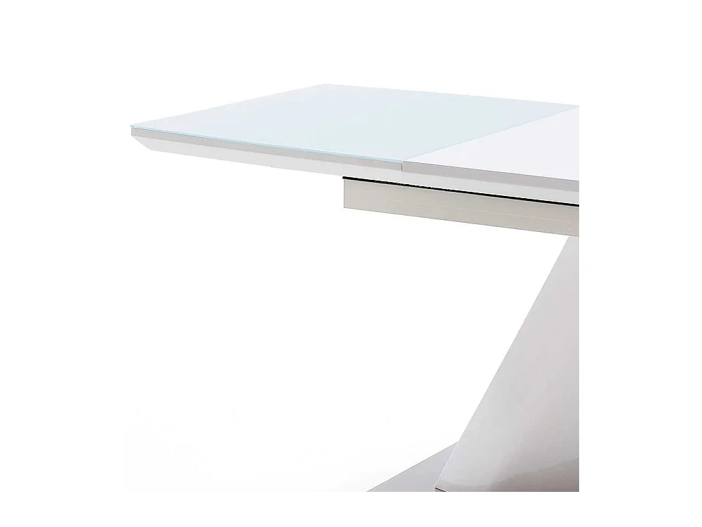 Design Esstisch mit Säulengestell Weiß Hochglanz