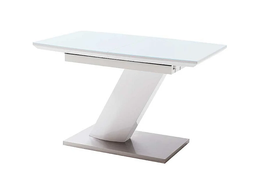 Design Esstisch mit Säulengestell Weiß Hochglanz