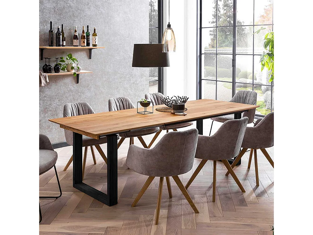 Massivholztisch mit Bügelgestell Industry und Loft Stil