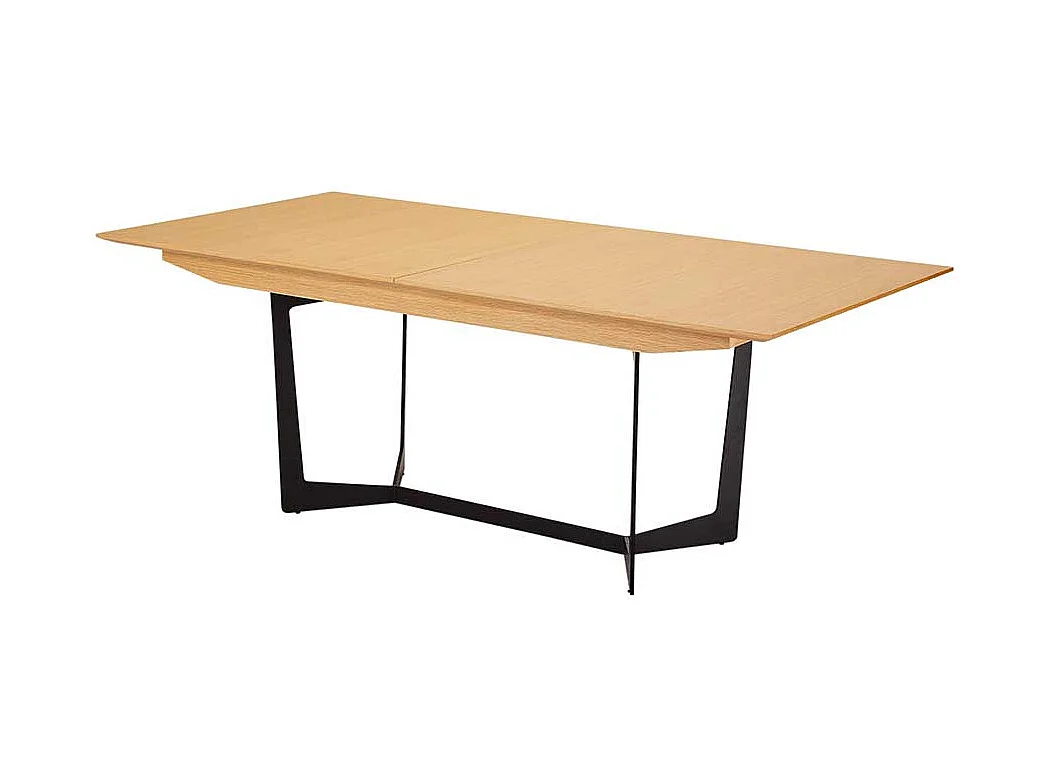 Ausziehtisch mit Eiche furniert Retrostil