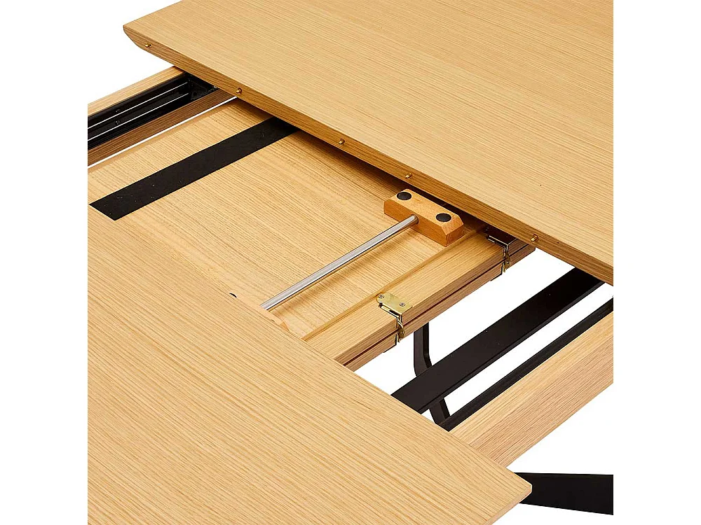 Ausziehtisch mit Eiche furniert Retrostil