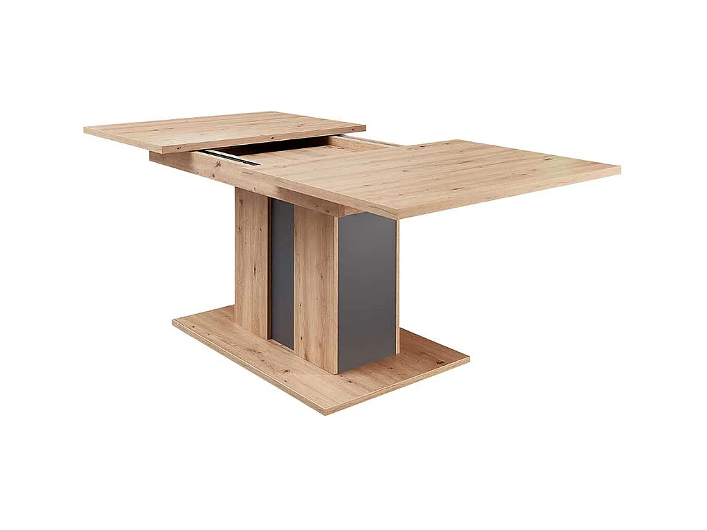 Esszimmer Ausziehtisch modern in Wildeichefarben Dunkelgrau