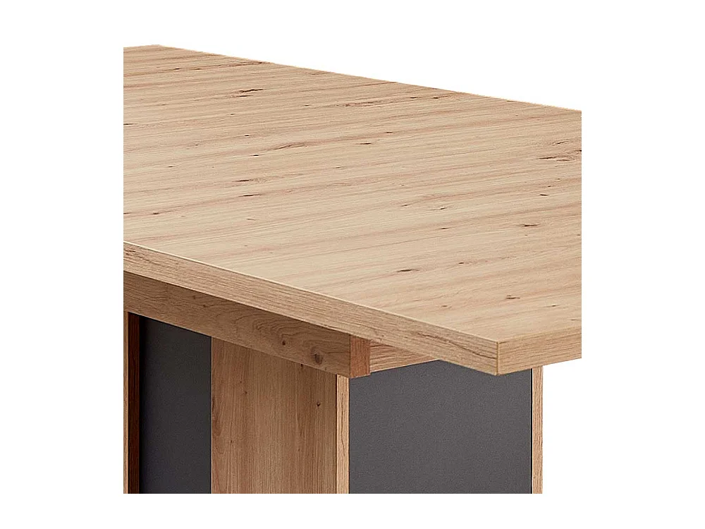 Esszimmer Ausziehtisch modern in Wildeichefarben Dunkelgrau