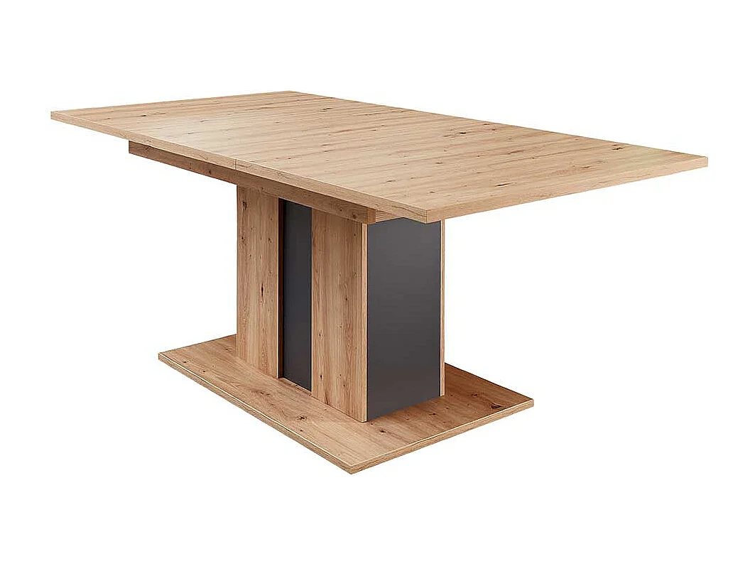 Esszimmer Ausziehtisch modern in Wildeichefarben Dunkelgrau