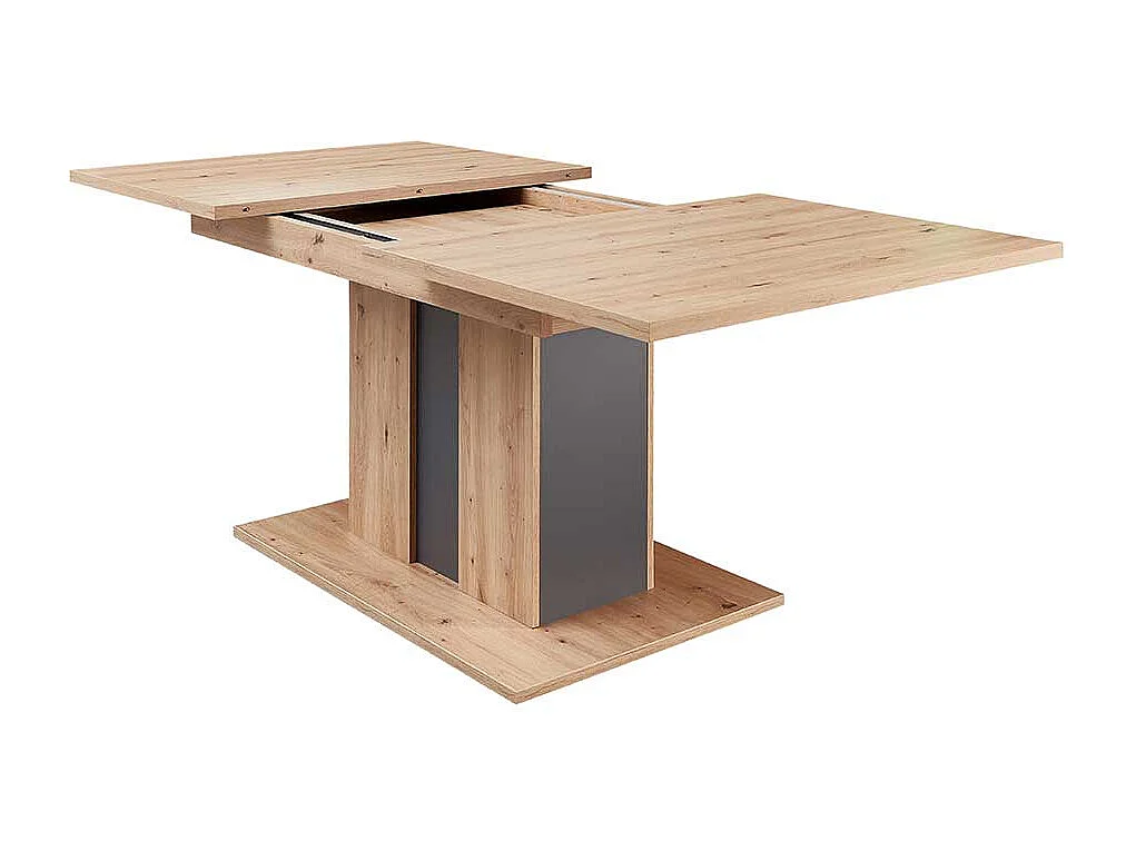 Esszimmer Ausziehtisch modern in Wildeichefarben Dunkelgrau