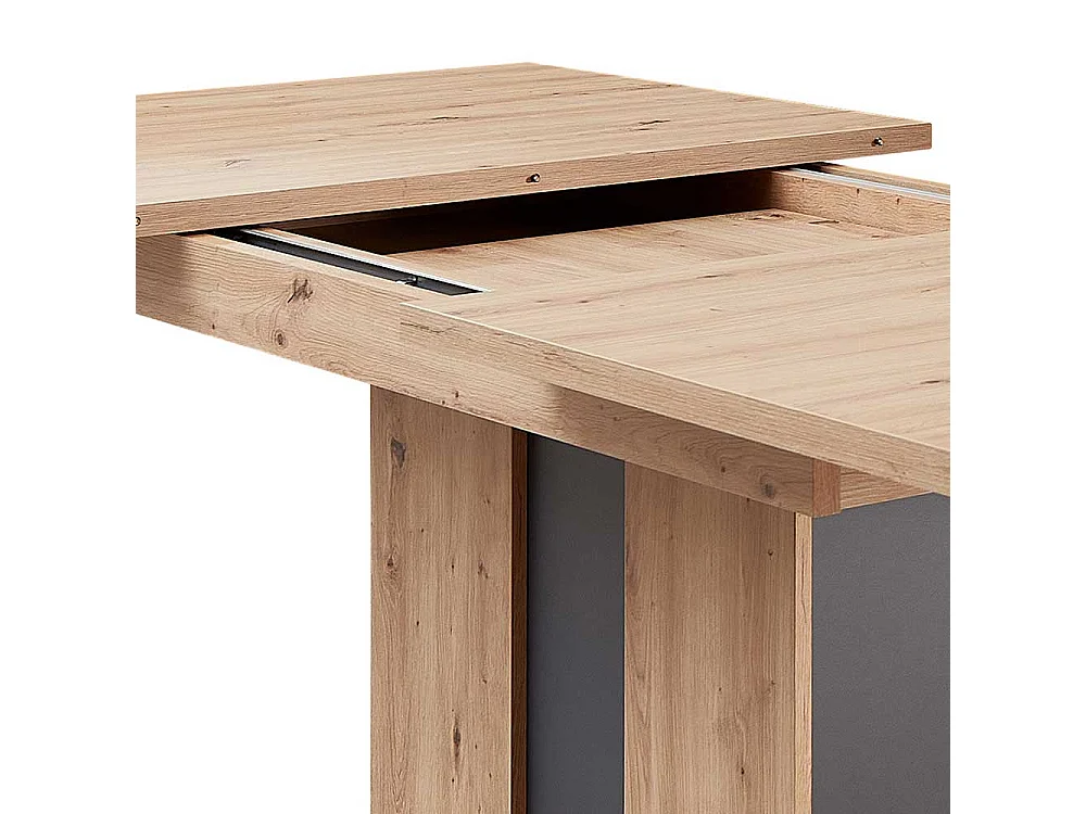 Esszimmer Ausziehtisch modern in Wildeichefarben Dunkelgrau