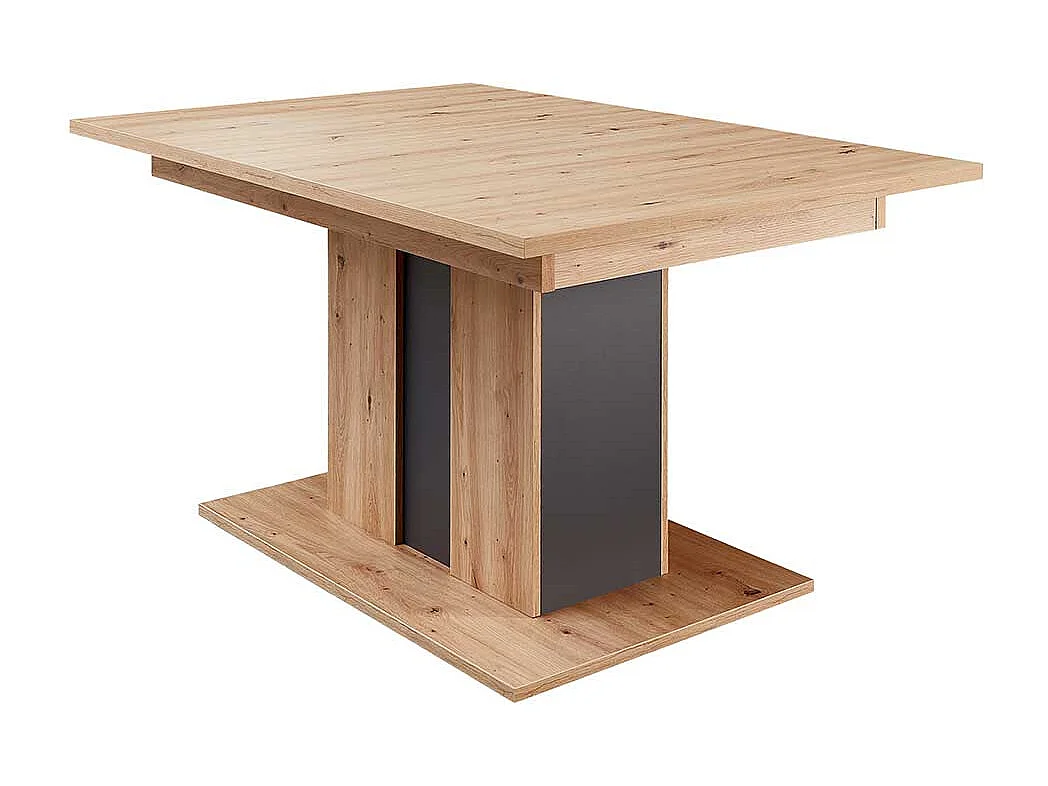 Esszimmer Ausziehtisch modern in Wildeichefarben Dunkelgrau