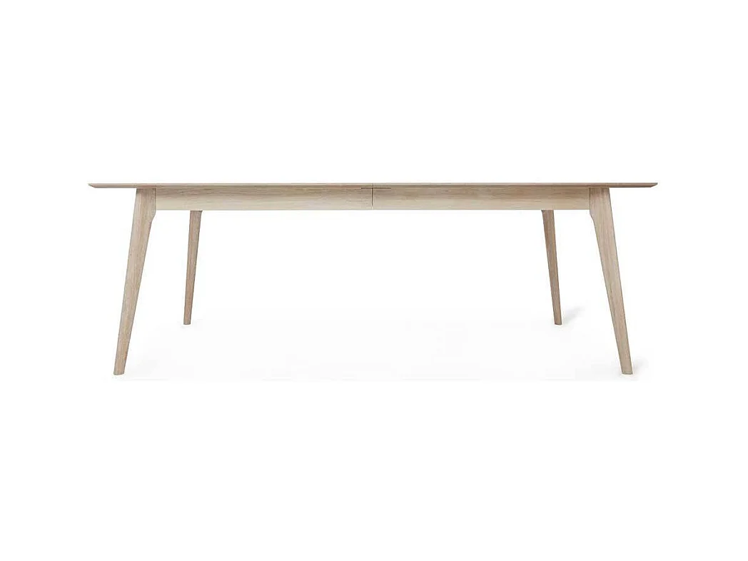 Esstisch Ausziehtisch in Eiche weiß mit Kulissenauszug