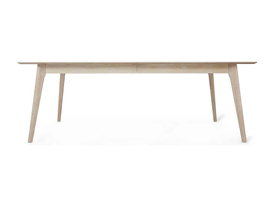 Esstisch Ausziehtisch in Eiche weiß mit Kulissenauszug