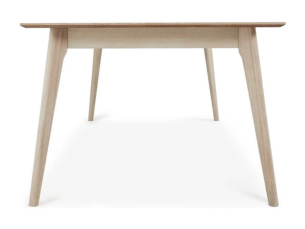 Esstisch Ausziehtisch in Eiche weiß mit Kulissenauszug