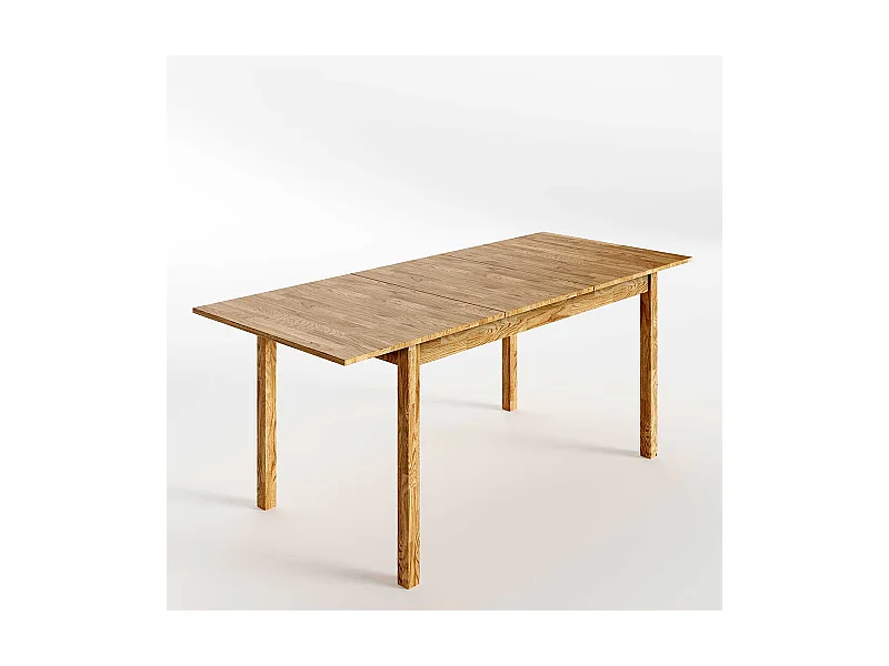 Holz Ausziehtisch aus Eiche geölt einer Einlegeplatte