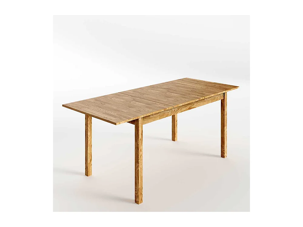 Holz Ausziehtisch aus Eiche geölt einer Einlegeplatte