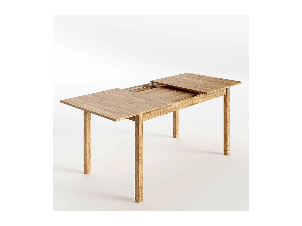 Holz Ausziehtisch aus Eiche geölt einer Einlegeplatte