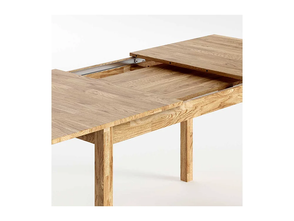 Holz Ausziehtisch aus Eiche geölt einer Einlegeplatte