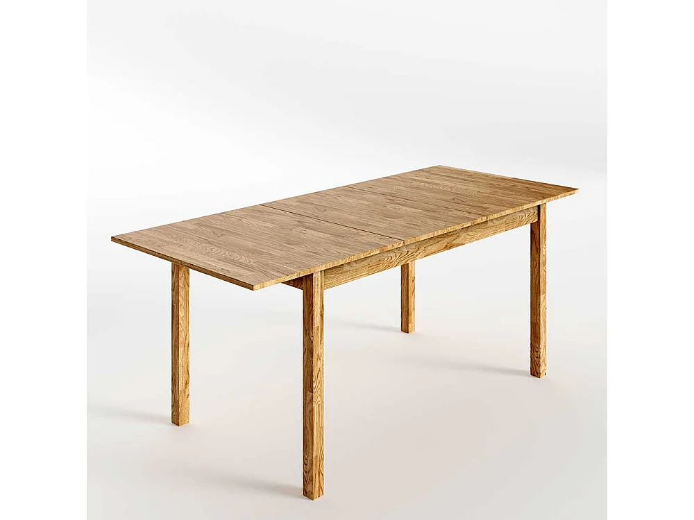 Holz Ausziehtisch aus Eiche geölt einer Einlegeplatte