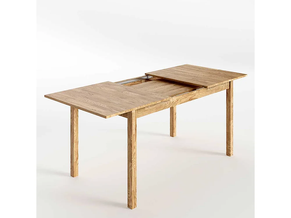 Holz Ausziehtisch aus Eiche geölt einer Einlegeplatte