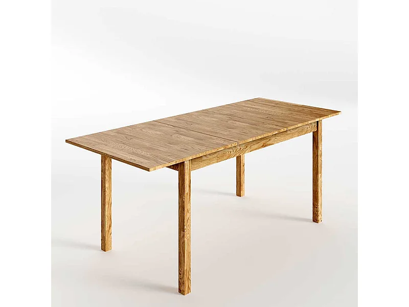 Holz Ausziehtisch aus Eiche geölt einer Einlegeplatte