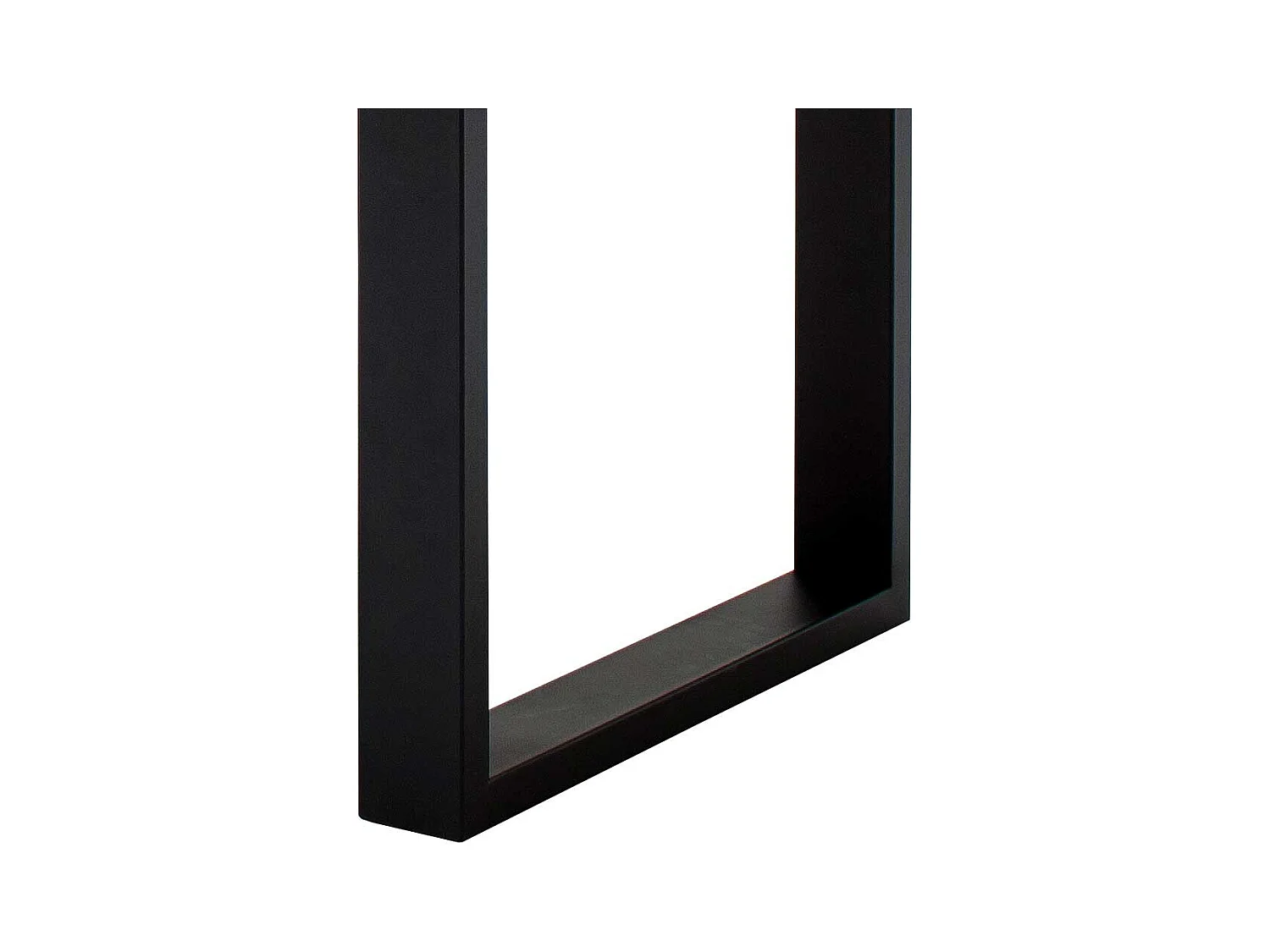 Ausziehtisch aus Wildeiche Massivholz Bügelgestell in Schwarz