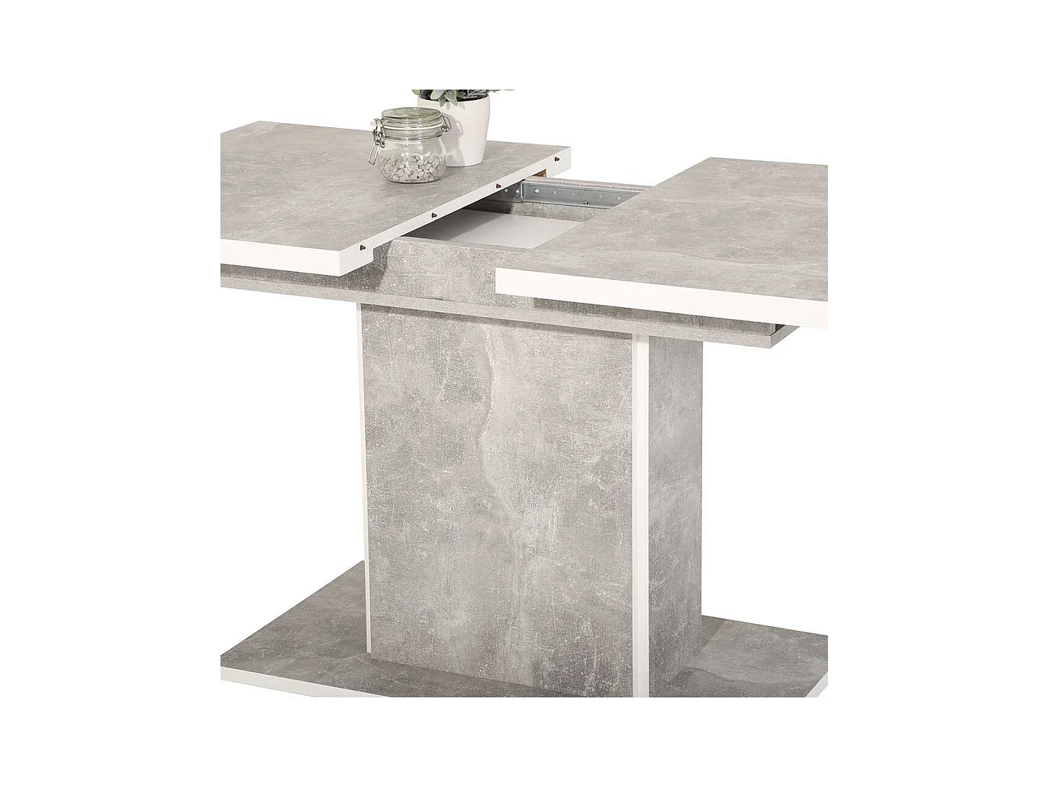 Esstisch in Beton Grau Mittelauszug