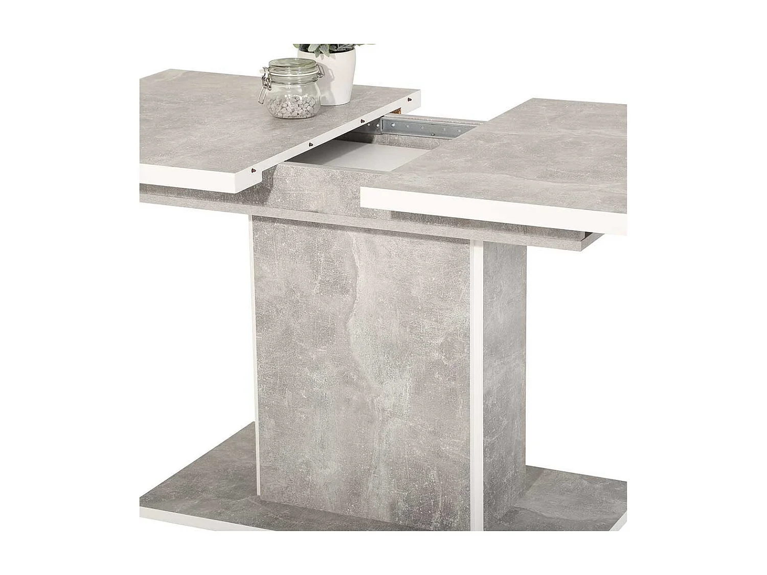 Esstisch in Beton Grau Mittelauszug