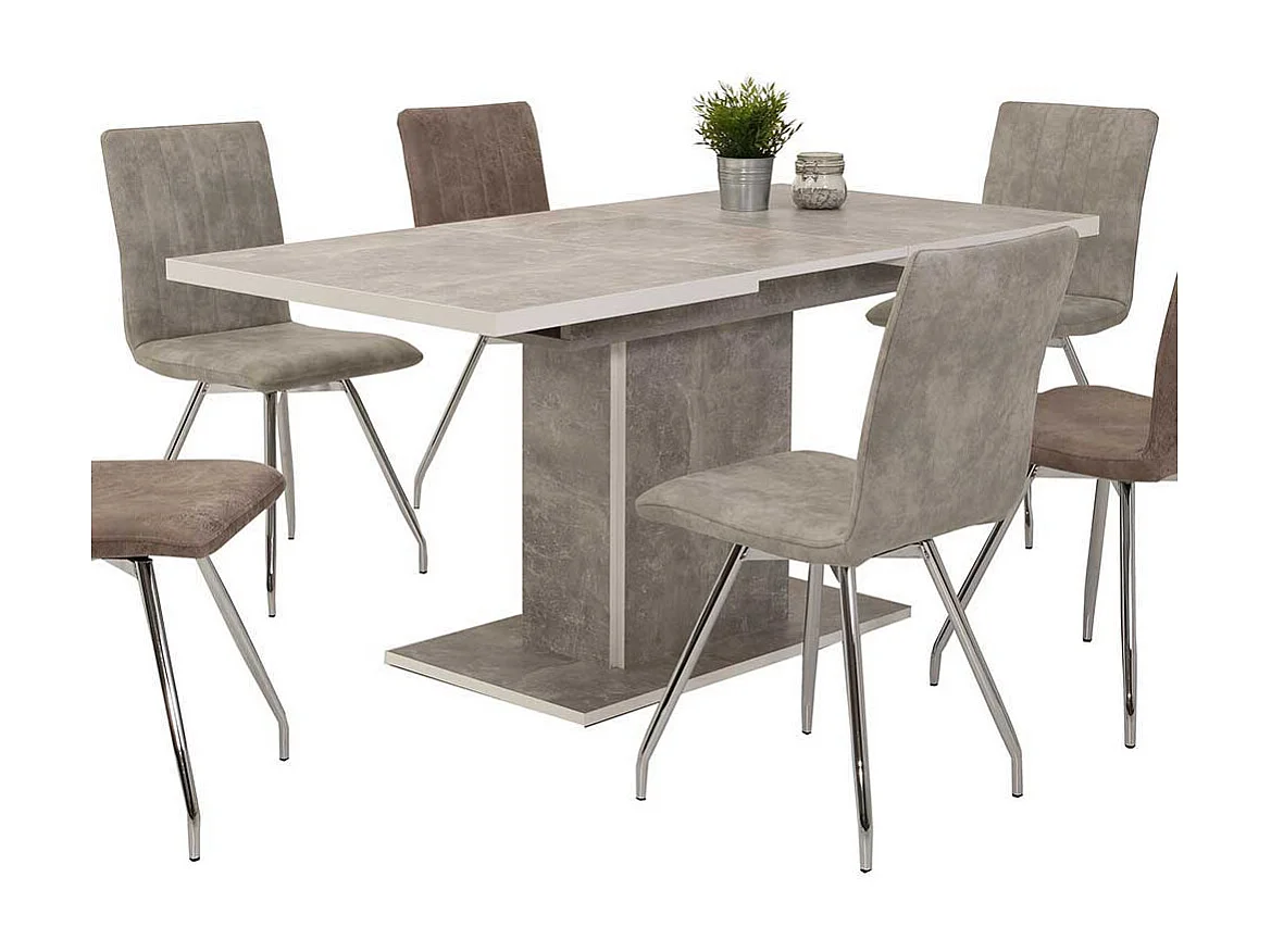 Esstisch in Beton Grau Mittelauszug