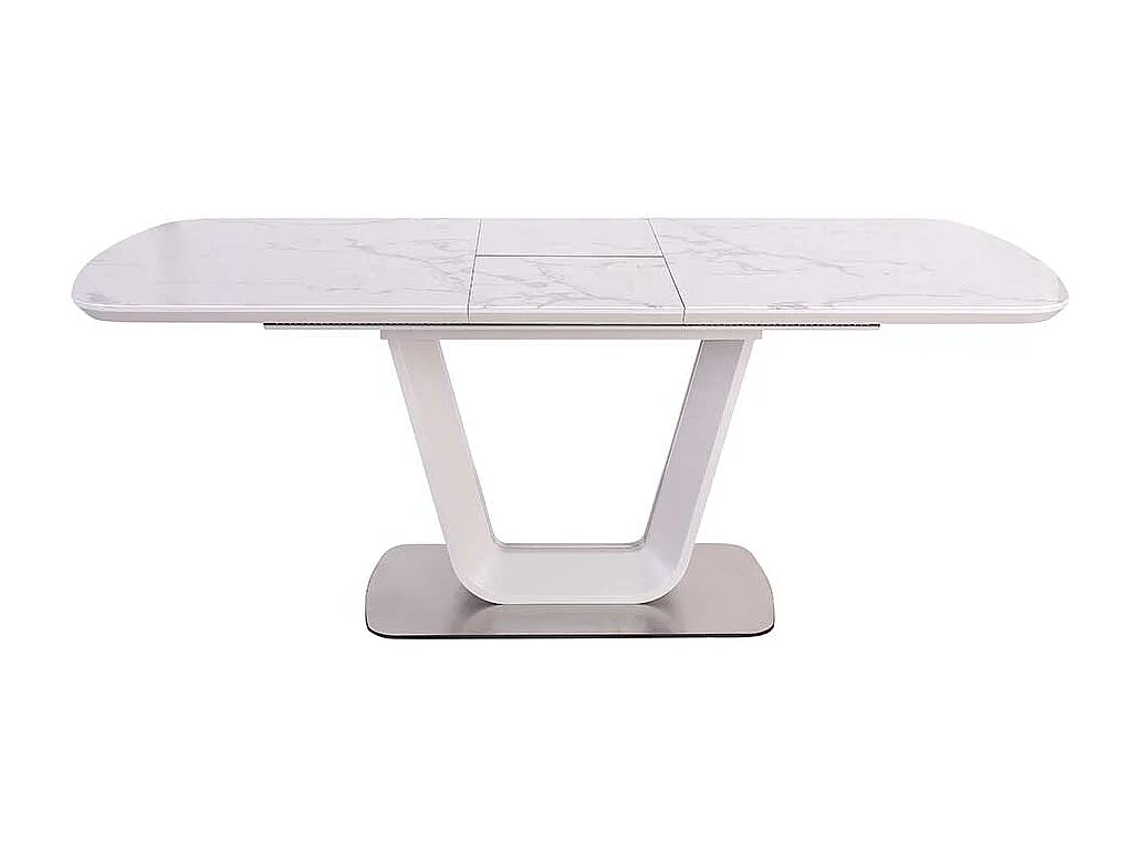 Luxus Esszimmertisch in Weiß Marmoroptik Grau