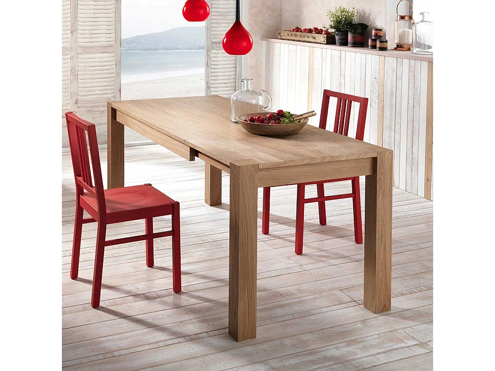 Esszimmertisch in Eiche hell furniert verlängerbar