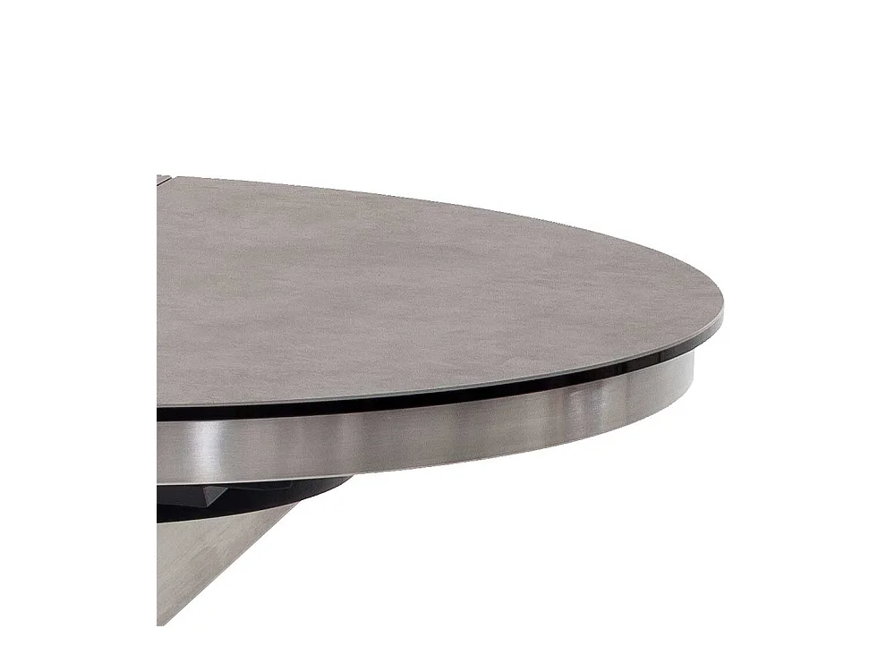 Esszimmertisch in Anthrazit und Silberfarben einer Einlegeplatte