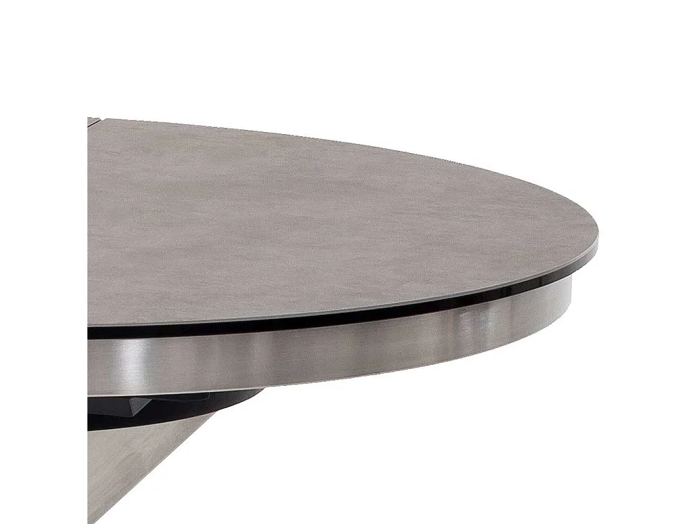 Esszimmertisch in Anthrazit und Silberfarben einer Einlegeplatte