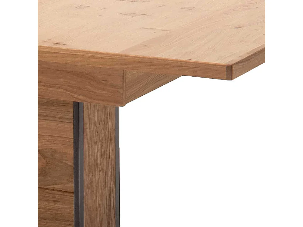 Säulen Esszimmertisch in Asteiche Bianco furniert Mittelauszug