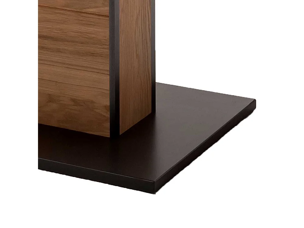 Säulen Esszimmertisch in Asteiche Bianco furniert Mittelauszug