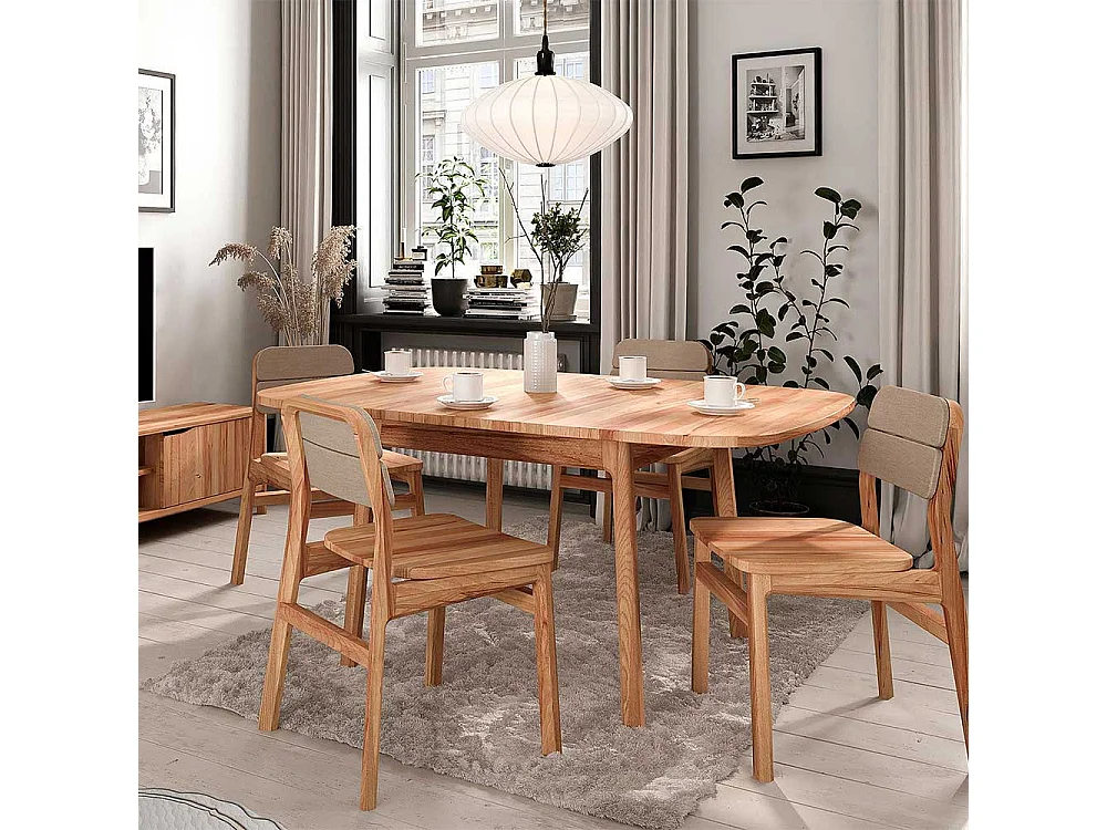 Esstisch Tisch Esszimmer aus Kernbuche Massivholz mit Vierfußgestell