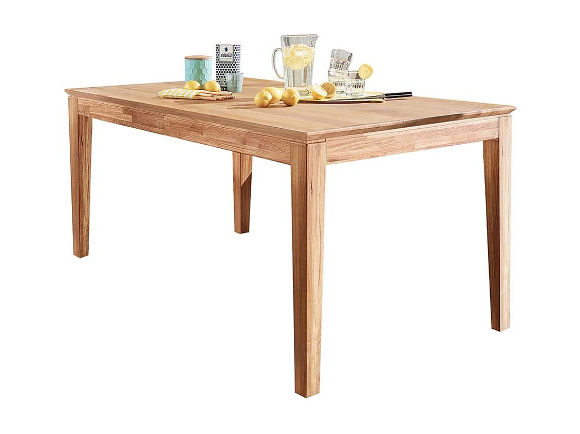 Holztischmassiv aus Wildeiche Butterflyauszug