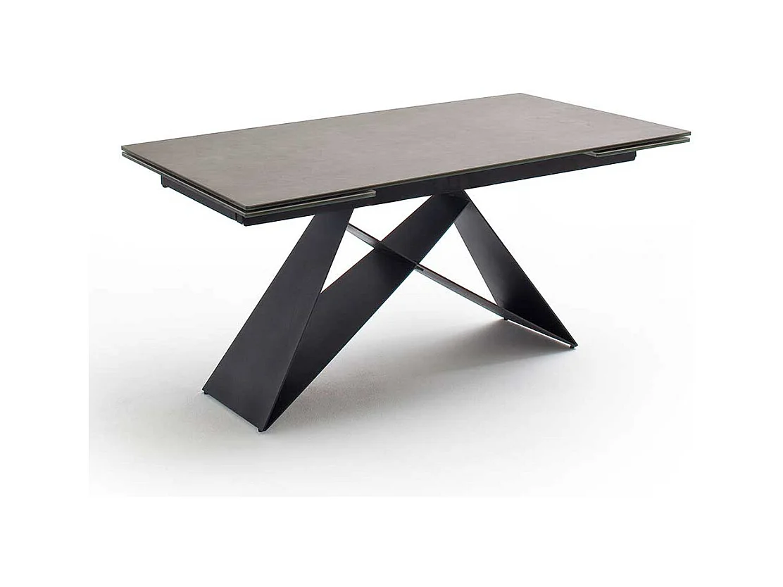 Esstisch mit Kopfauszug Anthrazit und Schwarz