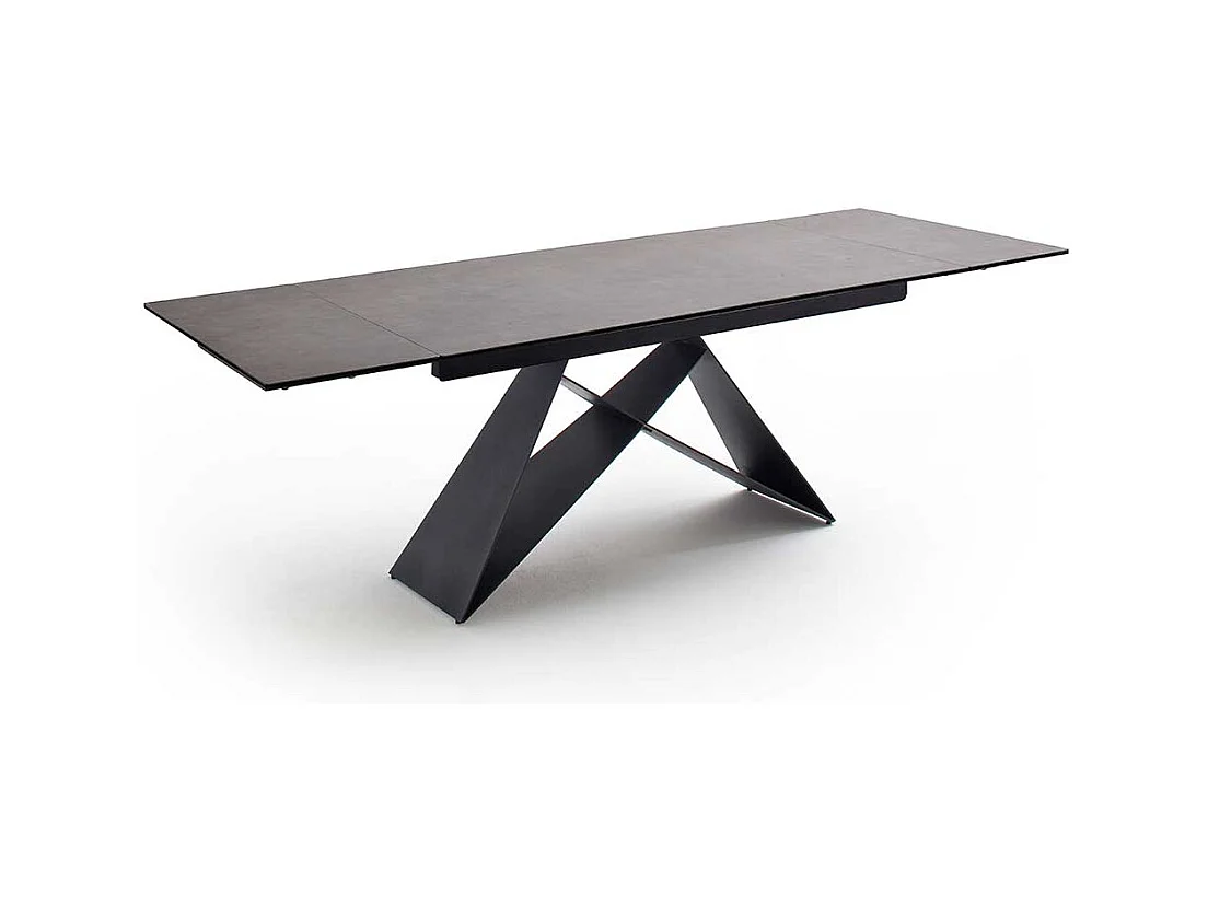 Esstisch mit Kopfauszug Anthrazit und Schwarz