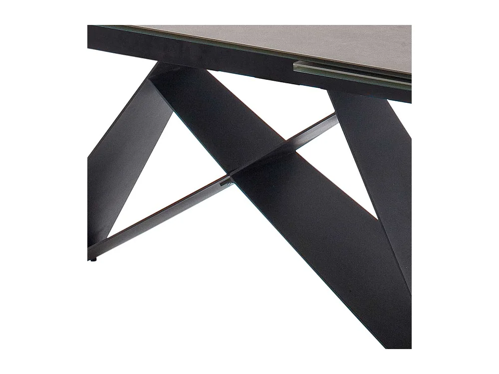 Esstisch mit Kopfauszug Anthrazit und Schwarz