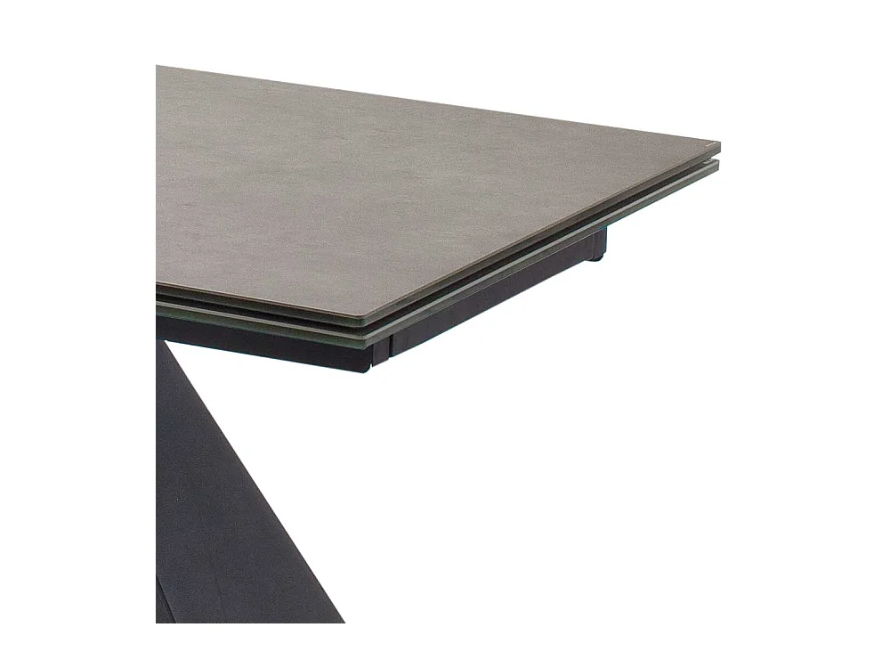 Esstisch mit Kopfauszug Anthrazit und Schwarz