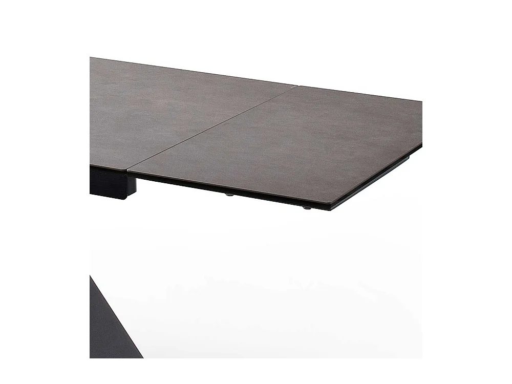 Esstisch mit Kopfauszug Anthrazit und Schwarz